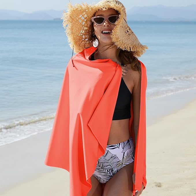 Rainleaf 2 Pack Microfiber Quick Dry Travel Towel, Super Absorbent Ultra Compact Lightweight Camping Towel for Gym, Hiking, Pool, Yoga - Brick Red