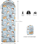 QOOMO Animals Camping Sleeping Bags,3 Season Warm & Cool Weather,Lightweight,Waterproof Sleeping Bags for Adults & Kids,Traveling,and Outdoors,Camping Gear Equipment