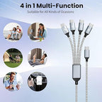 USB C Multi Charging Cable, Dual Type C Cable 1Pack 5FT, USB C Splitter with 4 Type-C Connectors,4 in 1 Multiple Nylon Braided Cable Compatible with iPhone 17 16 15 Pro Max/Galaxy/Tablets/Google.