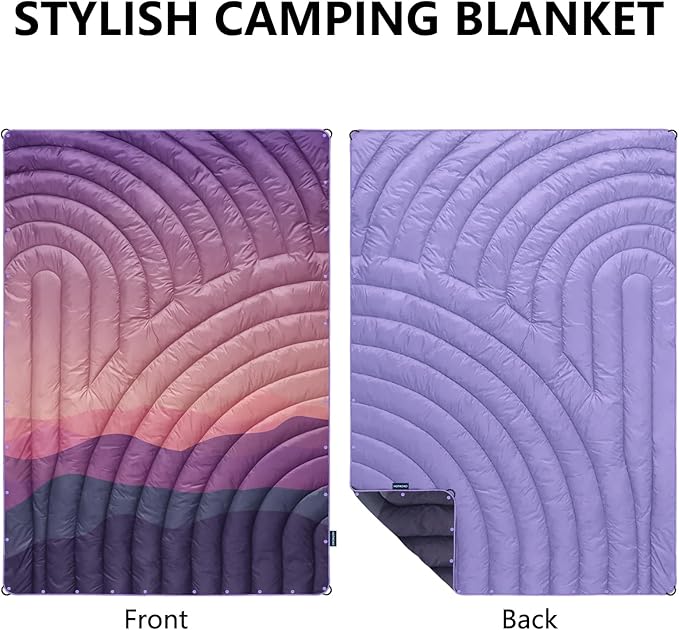 Camping Blanket,Lightweight Puffy Printed Camping Blanket Packable Outdoor Blanket for Camping,Traveling, Stadium, Hiking, Picnics