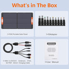 N-Type 16BB 110W Portable Solar Panel for EF/Jackery/Bluetti/Anker Power Station, 25% High Efficiency ETFE Foldable Solar Panel Charger IP68 Waterproof for Outdoor Camping RV