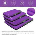 BAGAIL 4 Set/6 Set/8 Set Compression Packing Cubes Travel Accessories Expandable Packing Organizers (Cloth Pattern, 4-Purple)