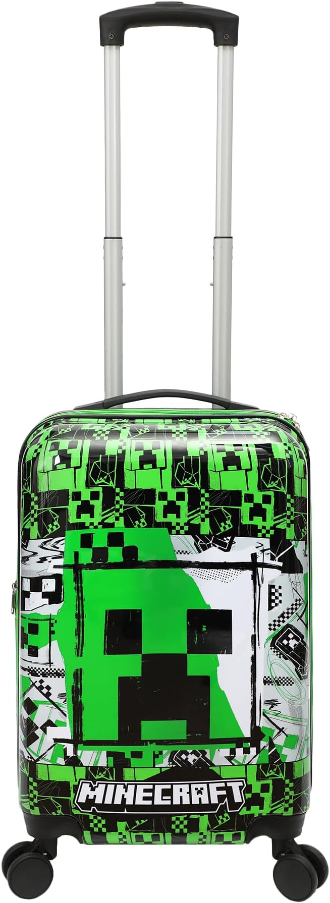 Bioworld Minecraft Creeper 20" Carry-On Luggage With Wheels And Retractable Handle