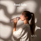 KIVY Slim Water Bottle 22oz [Lightweight & Shatterproof] Leak Proof Bottle for Women & Men - Clear plastic water bottle no straw - Dishwasher Safe Water Bottle BPA Free