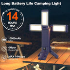 10000mAh Rechargeable 4000LM Camping Light Telescopic Camping Lantern , 270° Rotating Aluminum , Remote Control, Warm/White/Nature, Dimmable for Outdoor Camping, IP45 Waterproof,Portable Bag