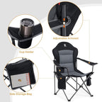 EVER ADVANCED Heated Camping Chair, Lawn Chairs Heated Chair Outdoor Sports with 3 Heat Levels, Heated Folding Chair Camping Chairs for Adults, Supports 400lbs, Battery Not Included