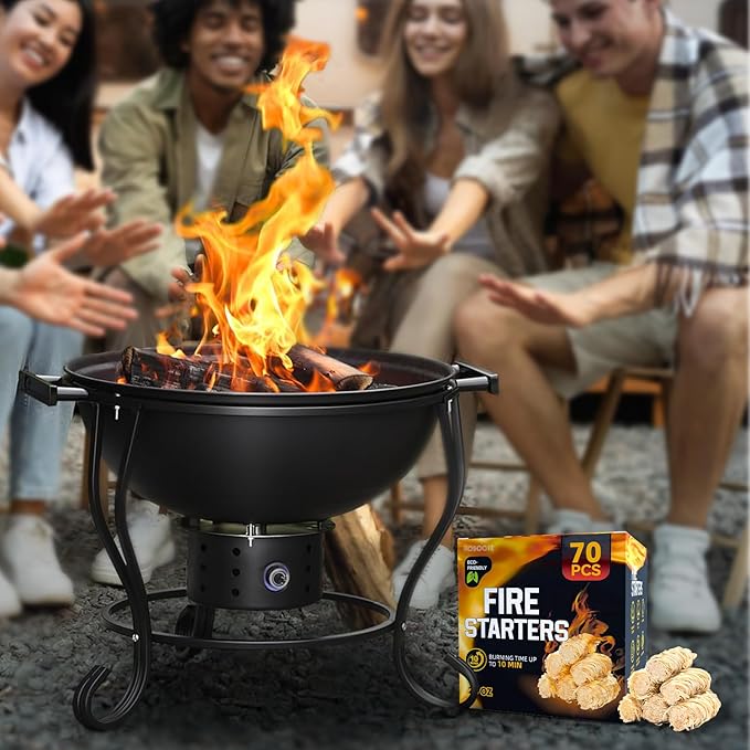 70 pcs Fire Starter - Natural Fire Starters for Fireplace, Pellet Stove & Wood, Campfires, BBQ, Pizza Oven, Fire Pit, Smoker - Fire Starters for Grill, Charcoal Fire Starter for Grill