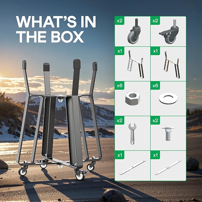 IDZO Grill Rolling Cart for BGE Minimax & Kamado Joe Junior 18", Grill Stand with Heavy-Duty Locking Caster Wheels, Powder-Coated Charcoal BBQ Base, Outdoor Cooking Accessories