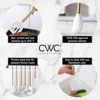 COOK WITH COLOR Silicone Cooking Utensils, Kitchen Utensil Set, Easy to Clean Silicone Kitchen Utensils, Cooking Utensils for Nonstick Cookware, Kitchen Gadgets Set with Holder, 10 Pieces