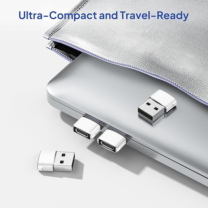 Elebase for iPhone 17 Air Pro Max Adapter,USB to USB C Adaptor 4 Pack,Type C Female to USB A Male Charger Connector for Apple 16 15 14 13,iWatch 11 10,iPad 8 8th 9 9th 10th Air 4th 5 Mini 6 Generation