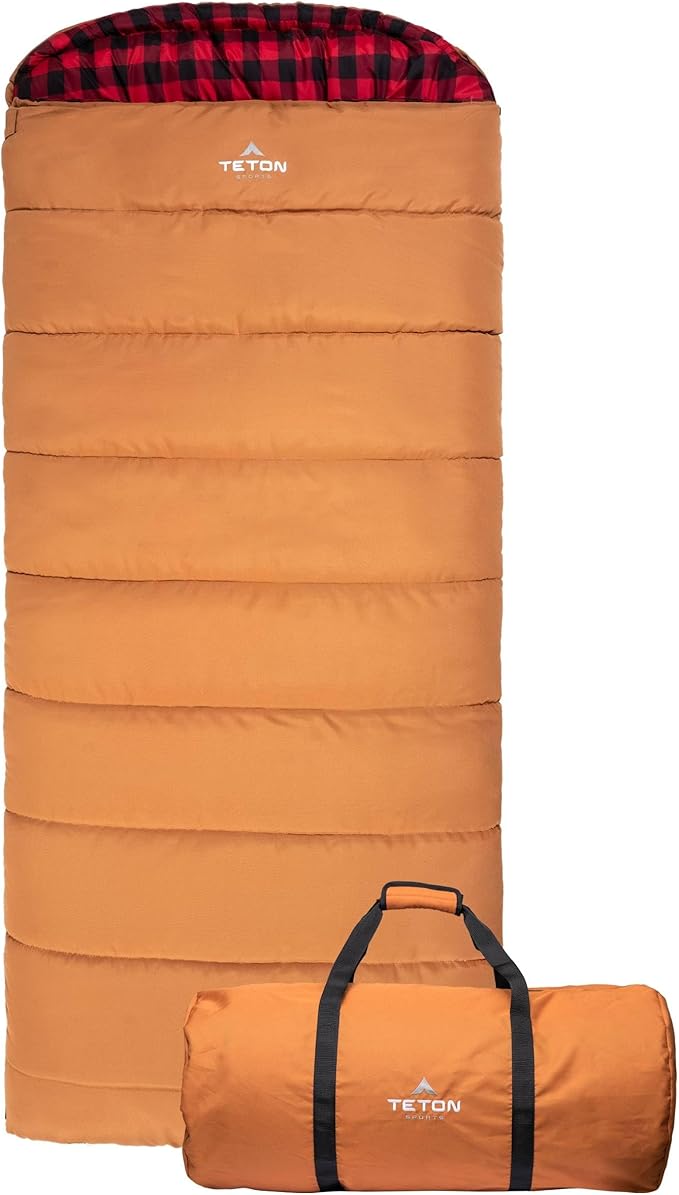 TETON Sports Deer Hunter -35F and 0F Degree Sleeping Bag. Warm and Comfortable Camping Sleeping Bags, Teton Tough Canvas Shell for Camping, Hunting, and Cold Weather