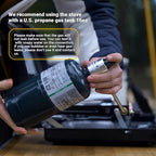 Camping Stove, 3 Burners Propane Portable Camp Stove with Regulator, Push-Button Instant Ignition, Adjustable Burners & Wind Guards for Car BBQ Picnics Outdoor Cooking (BLACK-20400 BTUs)