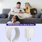 [3 Pack]Long 10FT iPhone 17 16e 15 Charger 20W Fast Wall Charger Block,10Foot USB C to C Braided Woven Cable Fast Charging for iPhone 17 Air/17 Pro/16 Pro/16 Pro Max/16 Plus/15/15 Plus/15 Pro Max/iPad