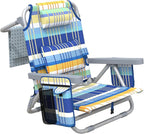 ZENPETIO Beach Chair, Camping Chair for Adults, Reclining Backpack Chair for Pool, Beach, Camping, Outdoors