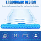 Gel Seat Cushion for Long Sitting Pressure Relief (Super Large & Thick) - Non-Slip Gel Chair Cushions for Back,Sciatica,Tailbone Pain Relief - Seat Cushion for Office Desk Chair,Car Seat,Wheelchair