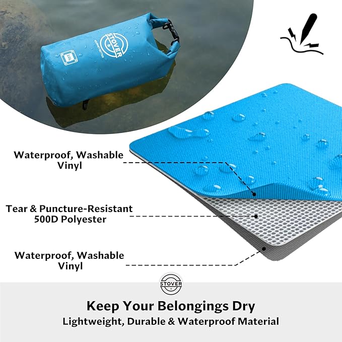 STOVER 5/10/25/30/40/55L Waterproof Backpack- Floating Dry Bag for Kayaking, Travel, Beach, Hiking, & Camping, Men/Women