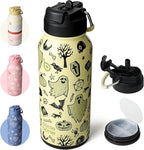 BOTTLE BOTTLE 32oz Insulated Water Bottle Stainless Steel Sport Water Bottle with Straw Dual-use Lid Design for Gym with Pill Box