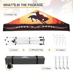 EAGLE PEAK 10x10 Slant Leg Pop-up Canopy Tent Easy One Person Setup Instant Outdoor Beach Canopy Folding Portable Sports Shelter 10x10 Base 8x8 Top (Cowboy)