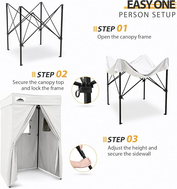 EAGLE PEAK Flex Compact 4x4 Pop-up Canopy Changing Room, Portable Privacy Dressing Room for Indoor Fashion Photoshoots, Camping, or Pool, White