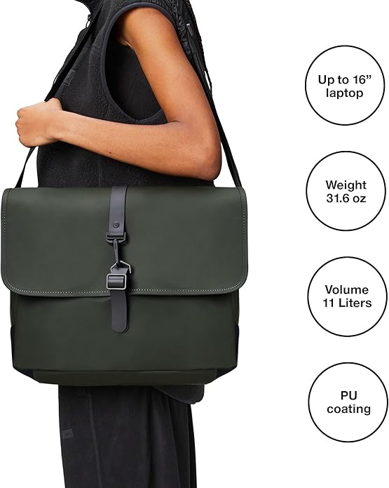RAINS Messenger Bag - Laptop Bag for men and women - Fits 16” laptop or tablet
