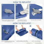 Memory Sleeping Pad, 3.1" Ultra-Thick Foam Sleeping Mats for Camping, Easy Inflate&Deflate,9.5 R-Value Insulated Camping Mattress Pad with Pillow, for Car Travel Tent