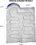 Camping Sleeping Bag for Adults, 3-4 Season Warm & Cold Weather Waterproof Envelope Sleeping Bags for for Backpacking Hiking Travel Outdoors, Adult All Weather Sleeping Bag with 1.5/2/3/4/5lbs Filling