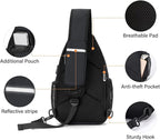 MOSISO Sling Backpack Bag, Crossbody Shoulder Bag Travel Hiking Daypack Chest Bag with Front Square Pocket&USB Charging Port