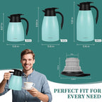 34 Oz Thermal Coffee Carafe, Stainless Steel Insulated Vacuum coffee crafts to keep coffee hot, 1 Liter Tea Water Coffee and Beverage Dispenser (Blue)