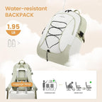 LOVEVOOK Mens Backpack with Giant Tumbler Holder Pocket,18 Inch Everyday Laptop Backpack Commuter Travel Work Computer Bag for Women,Casual Hiking College Teacher Back Pack Daypack,White-Bean Green