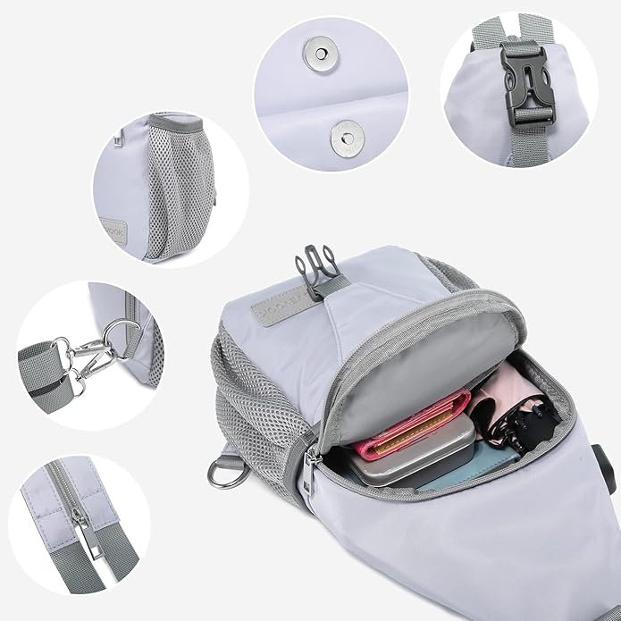 LOVEVOOK Sling Bag for Women Casual Daypack Nylon Crossbody Sling Backpack Travel Shoulder Bag Hiking Daypack