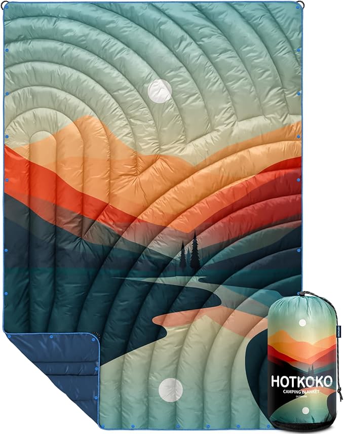 Camping Blanket,Lightweight Puffy Printed Camping Blanket Packable Outdoor Blanket for Camping,Traveling, Stadium, Hiking, Picnics