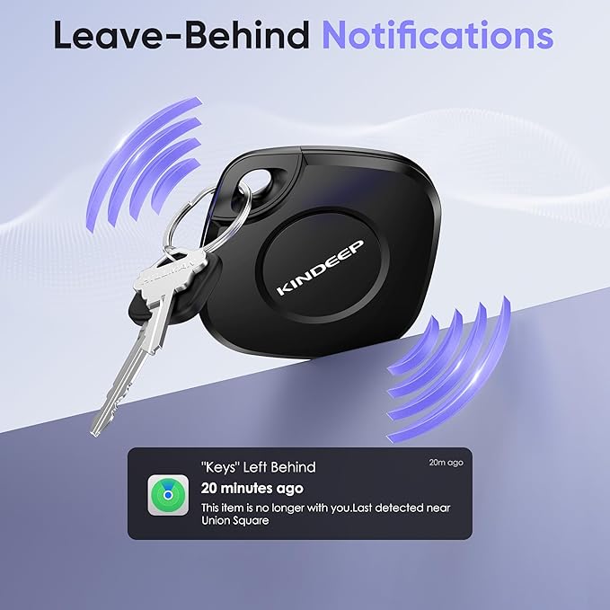 Air Tracker Tag 4 Pack: Bluetooth Item Finder with Apple Find My APP (iOS Only), Item Locator for Keys Finder, Luggage Tracker, Bags Wallets Tracking, IP67 Waterproof Smart Tag