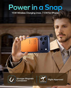 MOMAX Magnetic Wireless Power Bank 10000mAh, Ultra-Slim 0.5" MagSafe-Compatible Portable Charger, 20W USB-C PD Fast Charging, for iPhone 17/16/15/14/13/12 Series(Cosmic Orange)