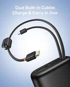 Baseus Mini Power Bank Fast Charging 67W, 10000mAh Small Portable Phone Charger Built-in Dual USB C Braided Cable, Travel Essential Battery Pack for iPhone 17/16/15, iPad, Samsung Galaxy S25/S24 etc.