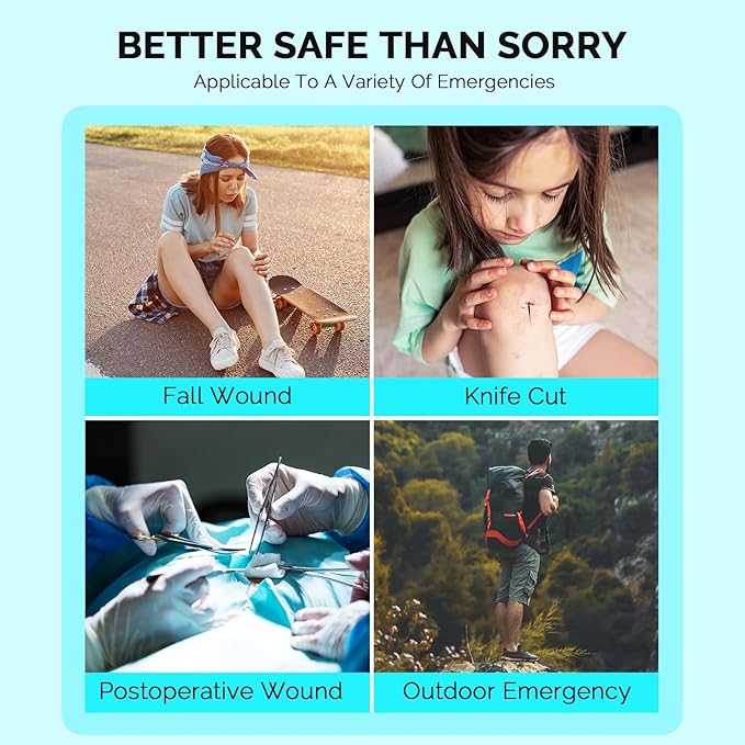 Zip Stitch Emergency Wound Closure Strips - 2Pcs Laceration Closure Kit Closures Repair Wounds Without Stitches - Butterfly Bandaids Bandages for Wounds