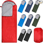 Macarrie 10 Pcs 0 Degree Camping Sleeping Bags Bulk for Adults Cold Weather 4 Season Warm Sleeping Bag with Compression Sack for Homeless Donation Shelter Emergency Hiking
