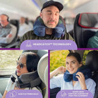 Cabeau Softest Neck Pillow Ever for Travel – Evolution Earth Deluxe – 360° Head, Neck and Chin Support for Sleeping – Sustainable Memory Foam - Buttery Soft Fabric with Compact Carrying Case (Water)