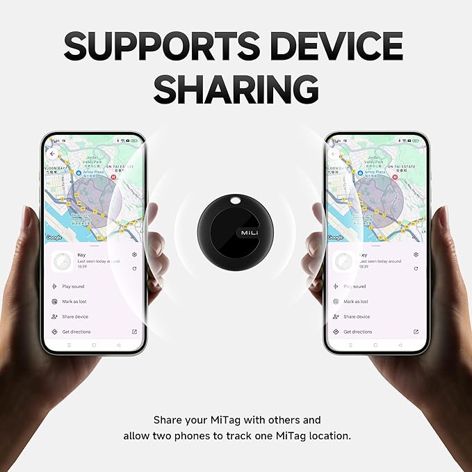 MiLi MiTag Bluetooth Tracker for Android, Smart Air Tracking Tag/Key Finder/Luggage Tracker/Item Locator for Google Find My Device (Find Hub) App, 4 Pack