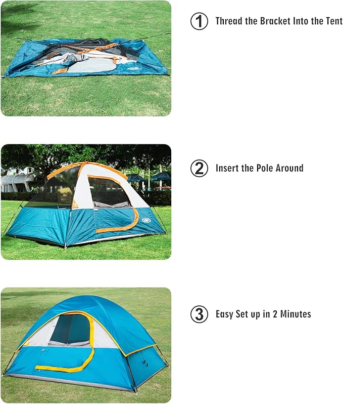 Camping Tent 2 Person, Waterproof Windproof Tent with Rainfly Easy Set up-Portable Dome Tents for Camping…