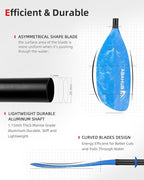 Abahub Adjustable Kayak Paddle 210-230 cm/ 230-250 cm Floating Kayaking Oars Boating Oars Canoeing Oars Black