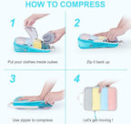 Lightweight Compression Packing Cubes for Suitcases, Compressible Expandable Travel Packing Organizer with Clear Toiletries and Backpack Bag, Travel Essentials for Carry on Luggage 7 Set