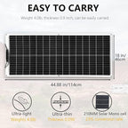 Flexible Solar Panel 100W 12V Monocrystalline Solar Cell Fiberglass Lightweight Bendable Charge for RV Trailer Boat Cabin Van Car Uneven Surfaces (White)