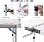 Folding Camping Table, 36''L x24''W Camp Aluminum Table with Adjustable Height Legs, Indoor Outdoor Lightweight Portable Folding Dining Table for Camp Picnic Beach BBQ Cooking 3Ft（2 Heights 15"/28"）