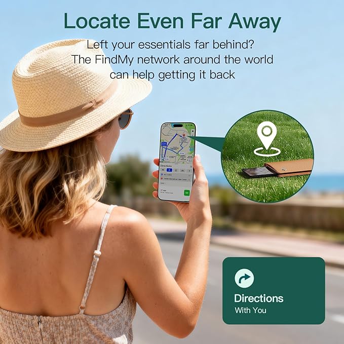 2026 MFi Certified Wallet Air Tracker Tag for New Year Stuffers for Men Gifts for Women, Smart Tag Work with Apple Find My Slim Tracking Card - White Elephant Gifts for Adults,100 Mouths Battery Life