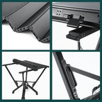 Camping Table Folding, Small Camping Table with Load 380lbs, Portable Roll up Aluminum Foldable Table with Carry Bag for Outdoor, Picnic, Camping, Black