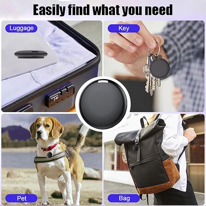 GPS Tracker for Vehicles No Subscription, Hidden Tracker Device for Vehicles, Mini Car Tracker Tag Work with Find My (iOS Only), Tracking Device for Kids, Key, Pet (4)