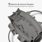 TOPDesign Heavy-Duty Canvas Tote Bag for Women, Adjustable Crossbody/Shoulder Handbag with 9 Pockets, Everything Tote