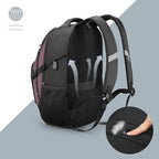 Swissdigital Design Laptop Backpack with USB Charging Port, Travel Backpack Fits 15.6 inches Computer, 31L College School Backpack for Women, Light Purple/Black | SD803-85