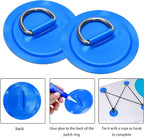 TOBWOLF 6 Pack Stainless Steel D-Ring Patch for Inflatable Boat Kayak Dinghy SUP, D-Ring PVC Patch Stand-Up Paddleboard Canoe Rafting Accessories, NO Glue Included