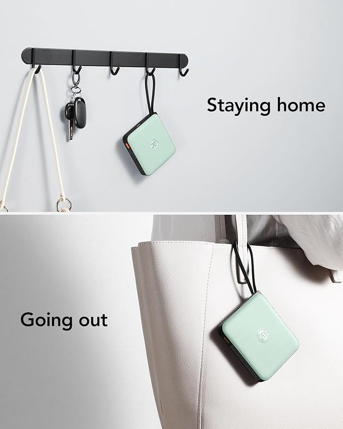 VRURC Portable Charger USB C, Power Bank with Built-in Cable, 10000mAh 20W Battery Pack for iPhone 16 15 14 Samsung Galaxy S23 S22 Google, Note 20, Pixel, Moto, LG Android Phone, Green(1 Pack)